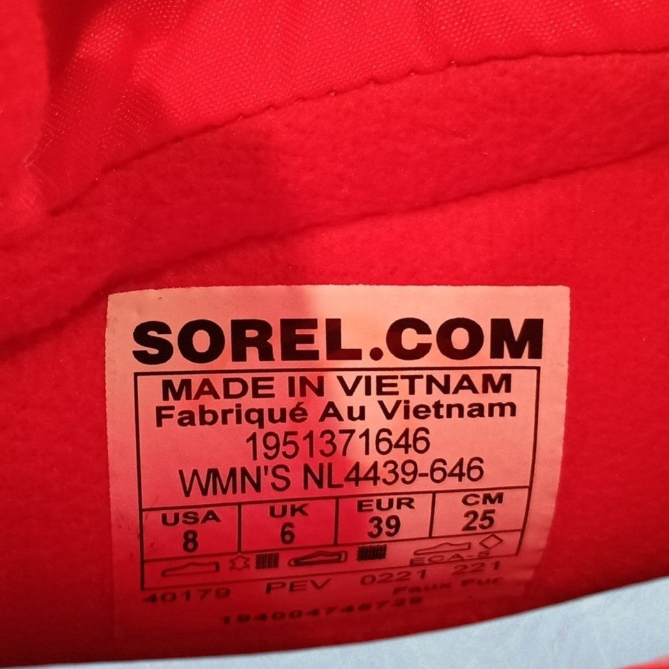 Sorel Out N About III Puffy Zip WP Boots | Womens Size 8 | Red and White | NL4439-646