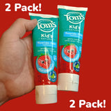 (2 Pack) Tom's of Maine Kid's Fluoride-Free Toothpaste, Silly Strawberry