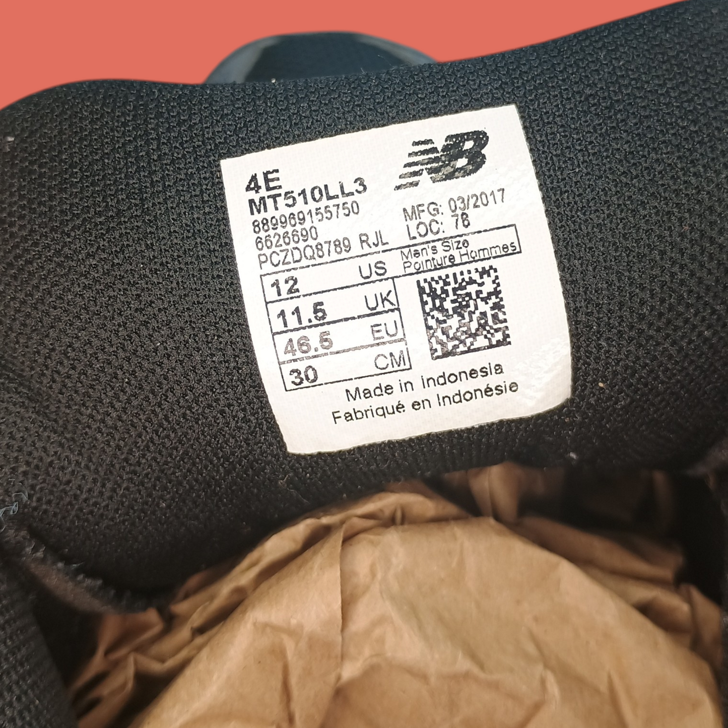 New Balance 510v3 Trail Men's Size 12 4E Extra Wide Black Lava Athletic Shoes (EXCELLENT)