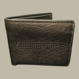 Laurent Bennet Bi-Fold Wallet - Black Leather with Zippered Coin Pocket