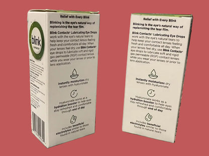 Blink Contacts Lubricating Eye Drops 0.34 fl oz (2-Pack) - Brand New