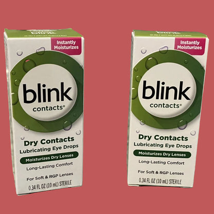 Blink Contacts Lubricating Eye Drops 0.34 fl oz (2-Pack) - Brand New