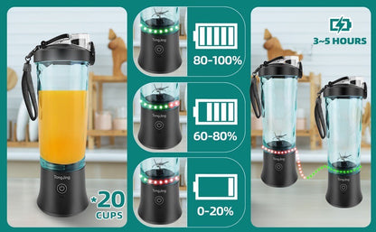 270 Watt Rechargeable Portable Blender USB-C Capable Of Crushing Ice - Tongjing