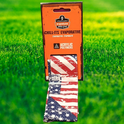 Unisex One Size Ergodyne Chill-Its 6700 Evaporative Cooling Tie Bandana Stars and Stripes New