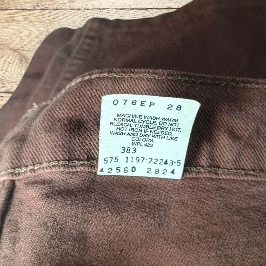 Men's W36 L32 Vintage 1997 Made in USA Levi's 560 Orange Tab Loose Fit Tapered Jeans Brown 42560-2824