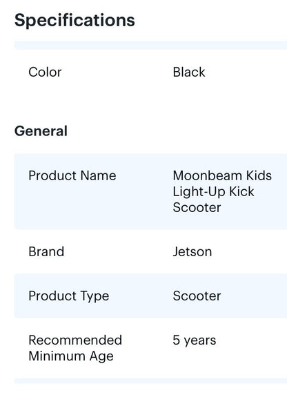 Jetson Moonbeam LED Foldable Light Up Scooter with Lava Lit Wheels - Black