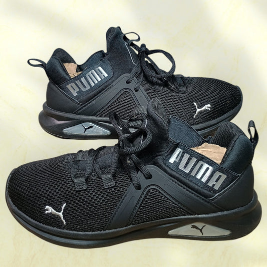PUMA Enzo 2 | Women's US size 9 | Running Shoes | Black Silver Athletic Shoes | 193256-07