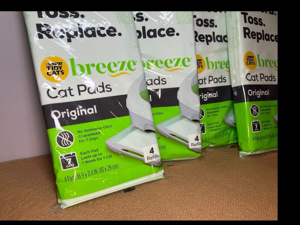 (4 pack) Purina Tidy Cats Breeze Litter Cat Pad Refills, 4x4 (16 total)