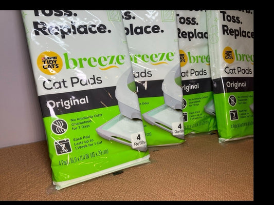 (4 pack) Purina Tidy Cats Breeze Litter Cat Pad Refills, 4x4 (16 total)