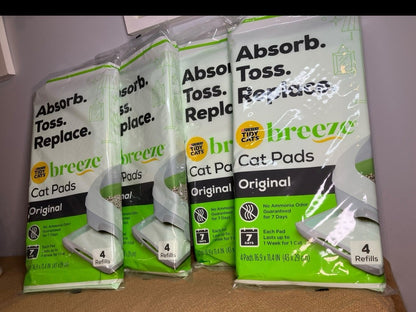 (4 pack) Purina Tidy Cats Breeze Litter Cat Pad Refills, 4x4 (16 total)