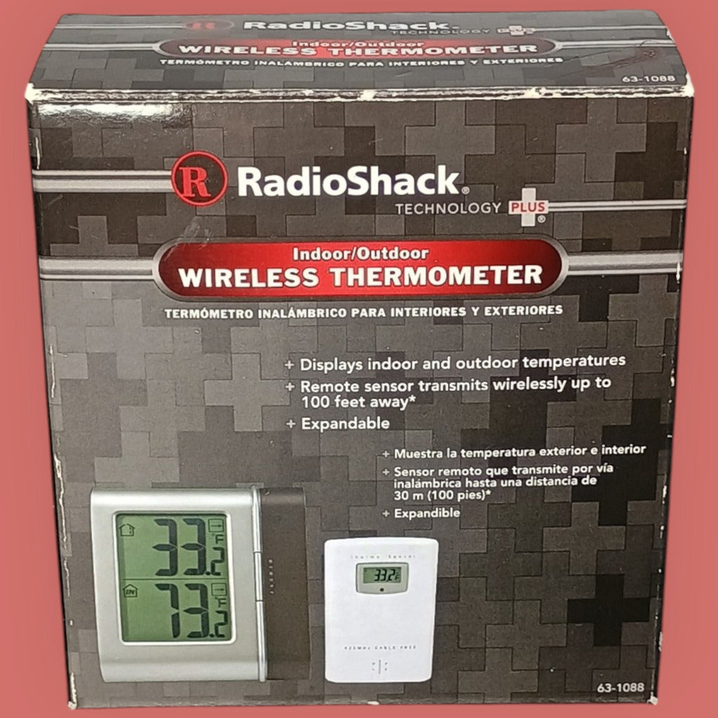 RadioShack Wireless Indoor Outdoor Thermometer Cat No 63-1088 New Old Stock