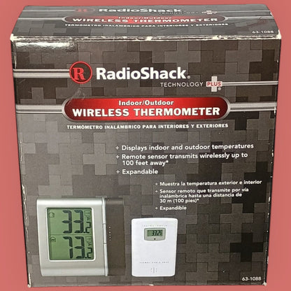 RadioShack Wireless Indoor Outdoor Thermometer Cat No 63-1088 New Old Stock