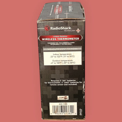 RadioShack Wireless Indoor Outdoor Thermometer Cat No 63-1088 New Old Stock