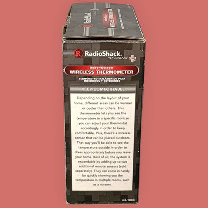 RadioShack Wireless Indoor Outdoor Thermometer Cat No 63-1088 New Old Stock