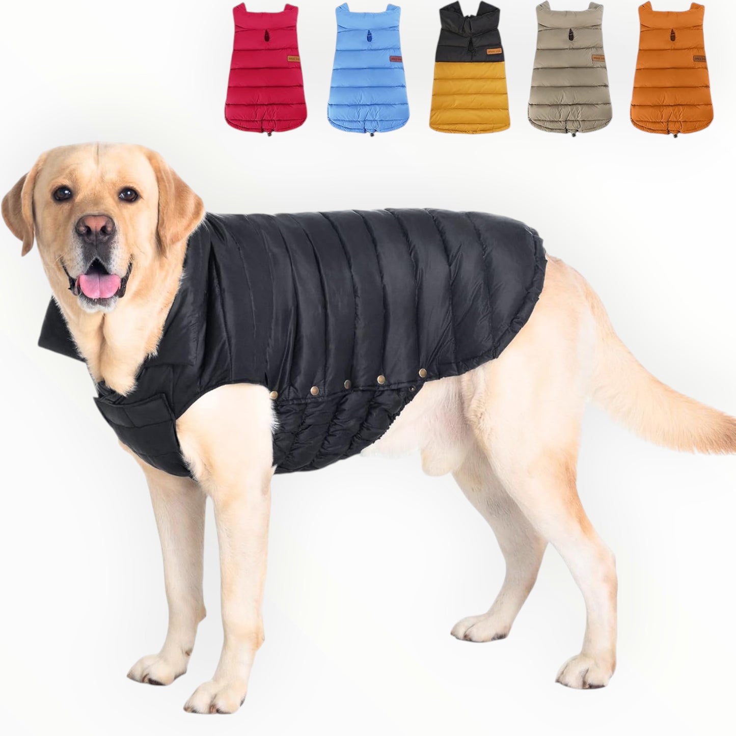 Space Lion Size 24 Large Dog Black Duck Down Puffer Jacket Water-Resistant Winter Coat NWT