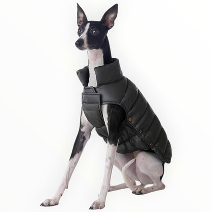 Space Lion Size 24 Large Dog Black Duck Down Puffer Jacket Water-Resistant Winter Coat NWT