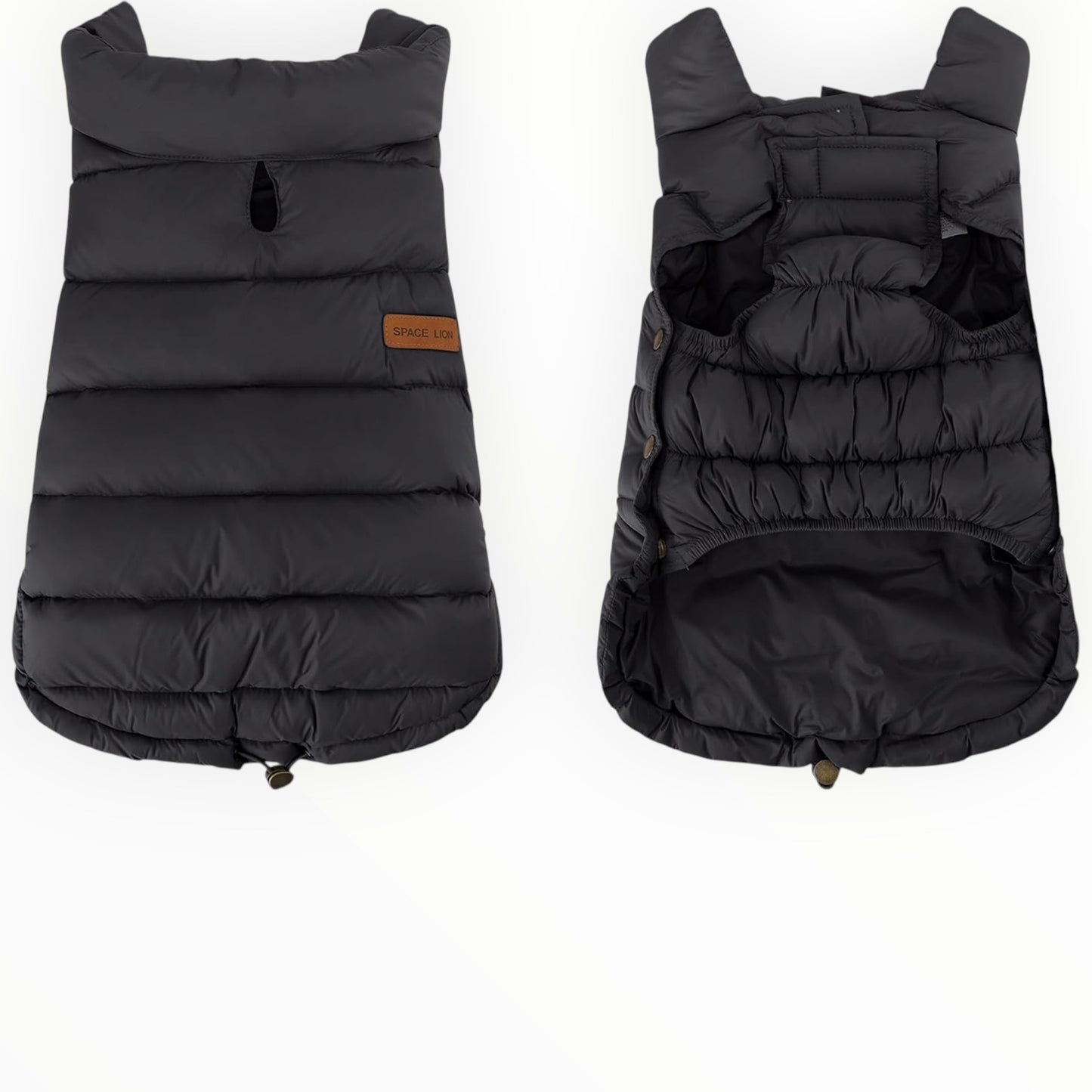 Space Lion Size 24 Large Dog Black Duck Down Puffer Jacket Water-Resistant Winter Coat NWT
