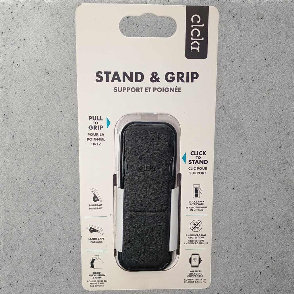 CLCKR Universal Phone Stand and Grip Holder Black SKU 40588 Brand New