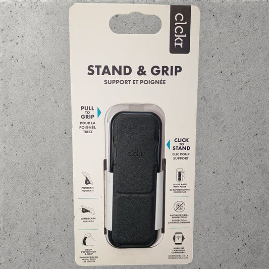 CLCKR Universal Phone Stand and Grip Holder Black SKU 40588 Brand New