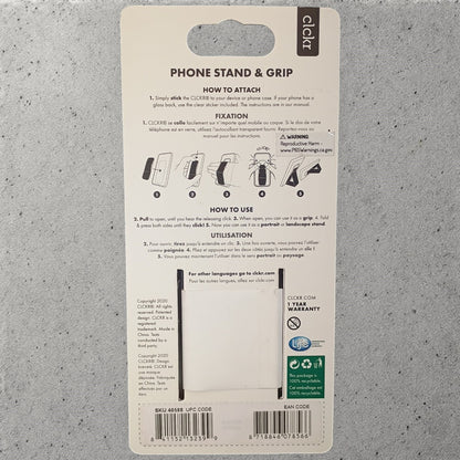 CLCKR Universal Phone Stand and Grip Holder Black SKU 40588 Brand New