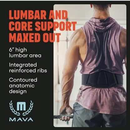 MAVA Weightlifting Belt for Men and Women | Size Medium Waist 30-35 Inches | Gym Belt