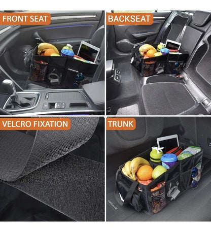 FoxBoxUSA Front Seat Car and SUV Trunk Storage Organizer Black