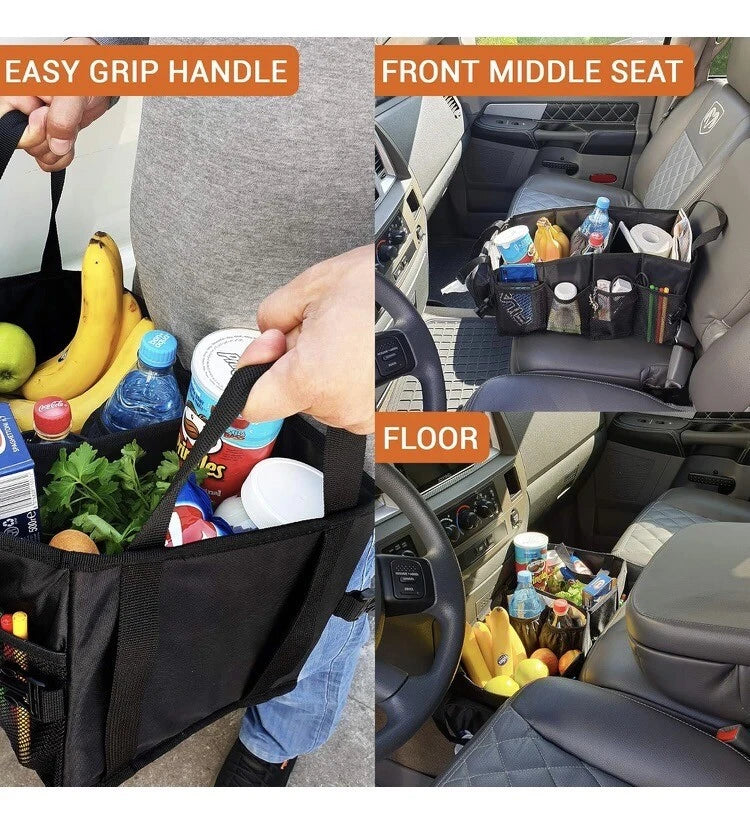 FoxBoxUSA Front Seat Car and SUV Trunk Storage Organizer Black