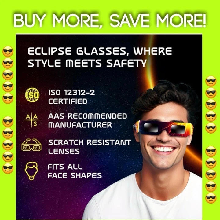 2026 Solar Eclipse Glasses. AAS Approved - Individually Wrapped - Sold Individually