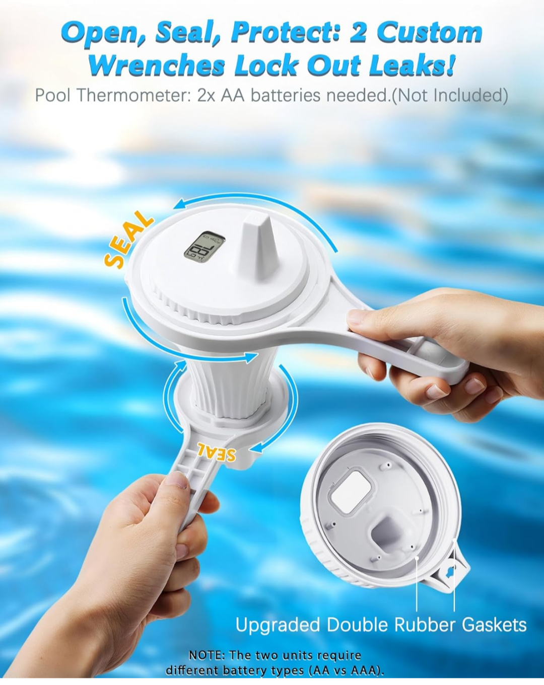 Grillum Wireless Floating Pool Thermometer IPX8 Waterproof Digital Monitor New Open Box