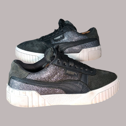 Puma Cali Sequin | US Women Size 7.5 | Ebony 369944-01