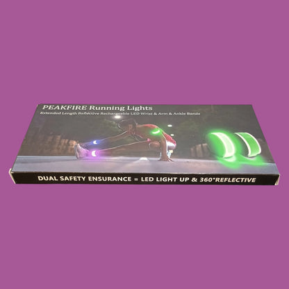 2-Pack USB-C Rechargeable LED Reflective Safety Armbands (Colors Vary)
