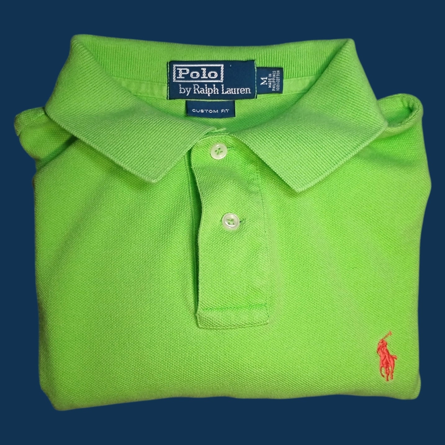 Polo by Ralph Lauren Men's Custom Slim Fit Shirt Lime Green Size M