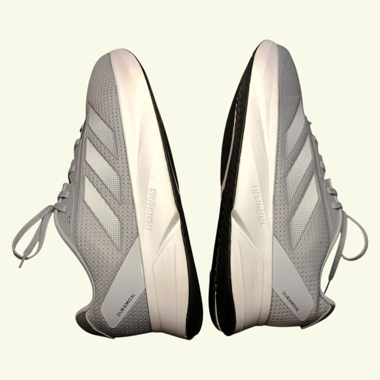 Adidas Duramo SL Men's US size 11.5 - Grey/White/Silver Running Shoes