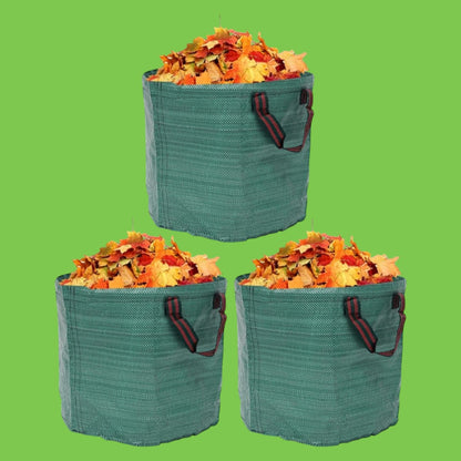 (3-pack) 27 Gallon Yard & Garden Bins. Reusable. Portable. Collapsible. BRAND NEW