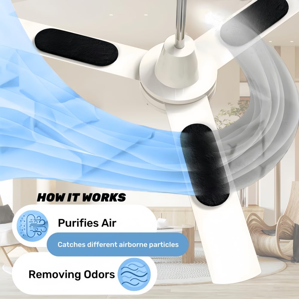 Ceiling Fan Air Purifier Filters - 3 Pack with Adhesive Strips