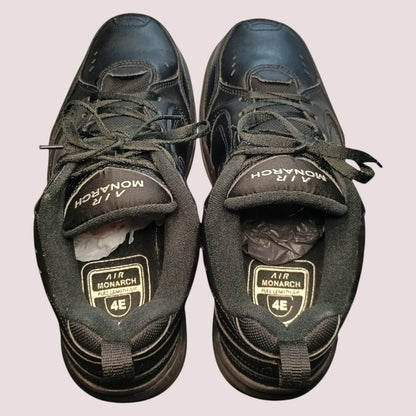 Nike Air Monarch IV - Men's Size 9 (4E Extra Wide) - Black/Black - Renewed