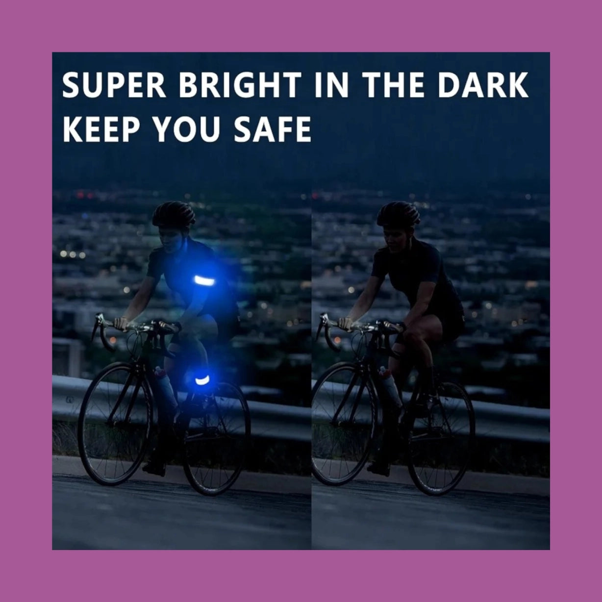2-Pack USB-C Rechargeable LED Reflective Safety Armbands (Colors Vary)
