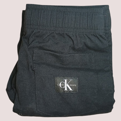 (NWT) Calvin Klein Boys' Pull-On Tech Stretch Twill Joggers, Black - Size 8