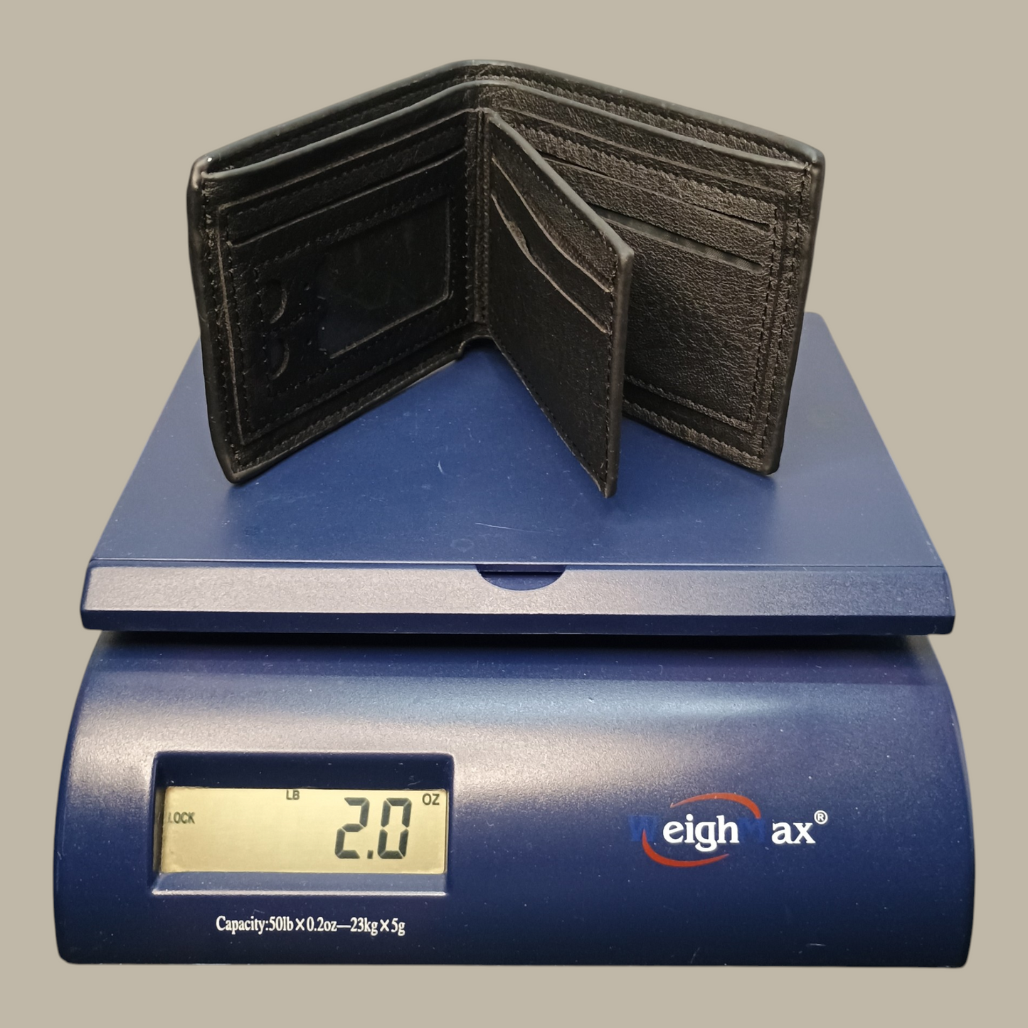 Laurent Bennet Bi-Fold Wallet - Black Leather with Zippered Coin Pocket