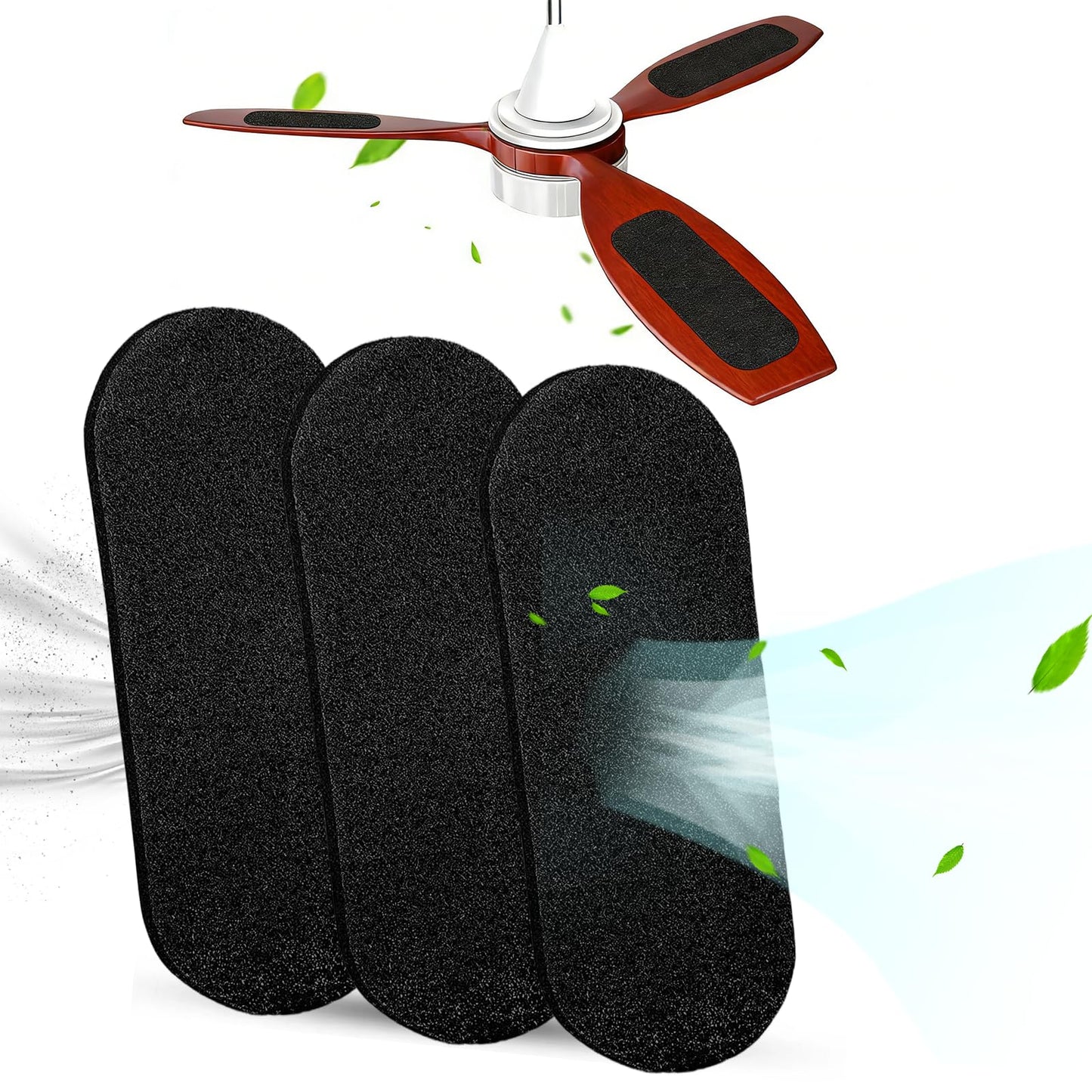 Ceiling Fan Air Purifier Filters - 3 Pack with Adhesive Strips