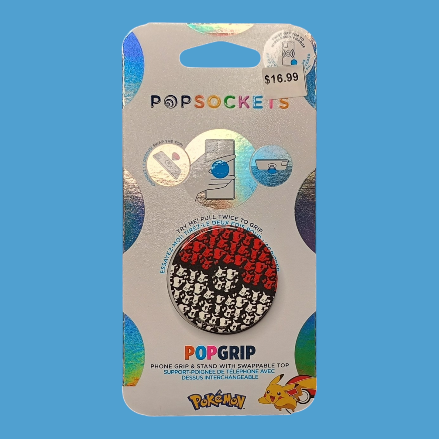 PopSockets PopGrip Pokemon Pikachu Poke Ball (non-magnetic)