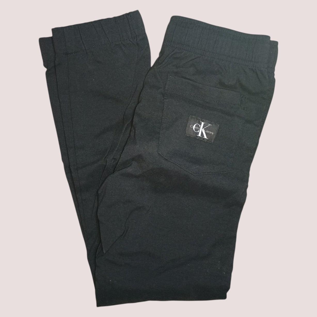 (NWT) Calvin Klein Boys' Pull-On Tech Stretch Twill Joggers, Black - Size 8