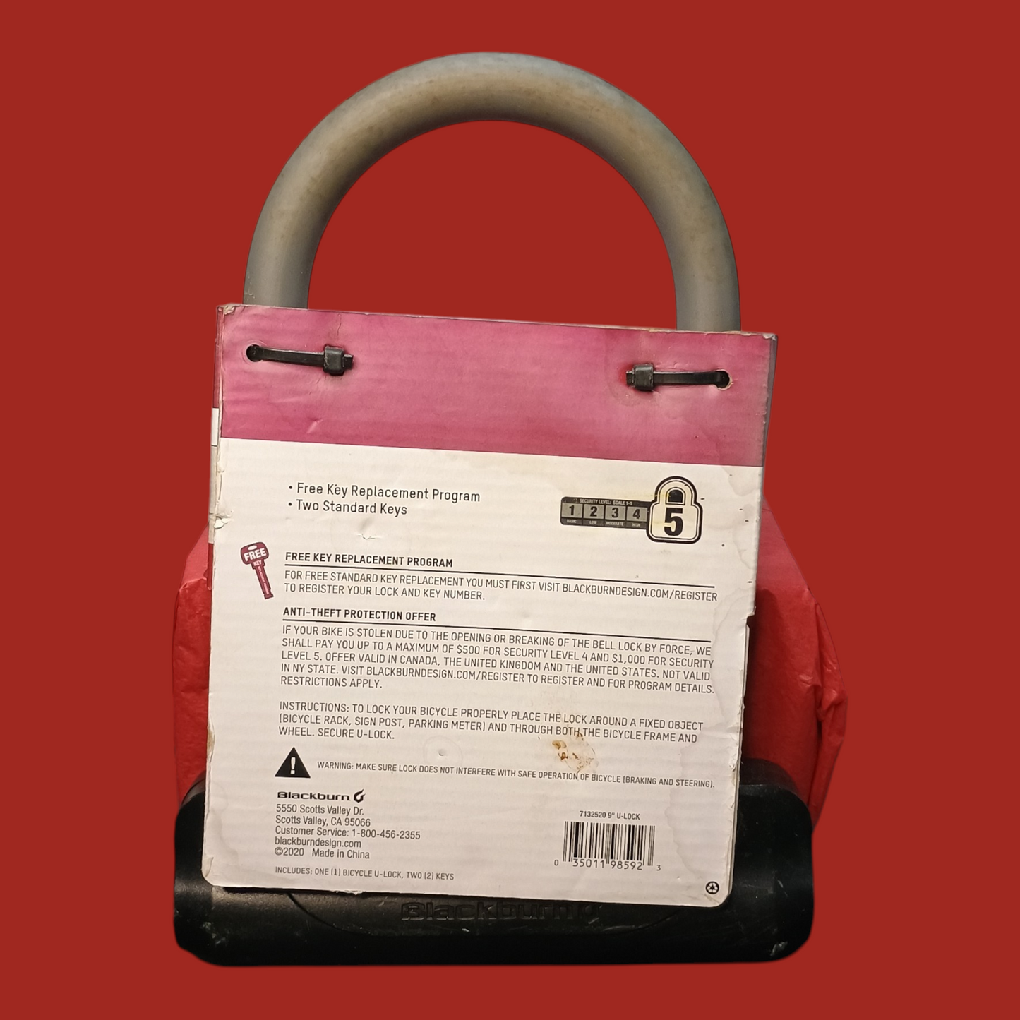 Blackburn 9" U-Lock Bike Lock (Brand New)