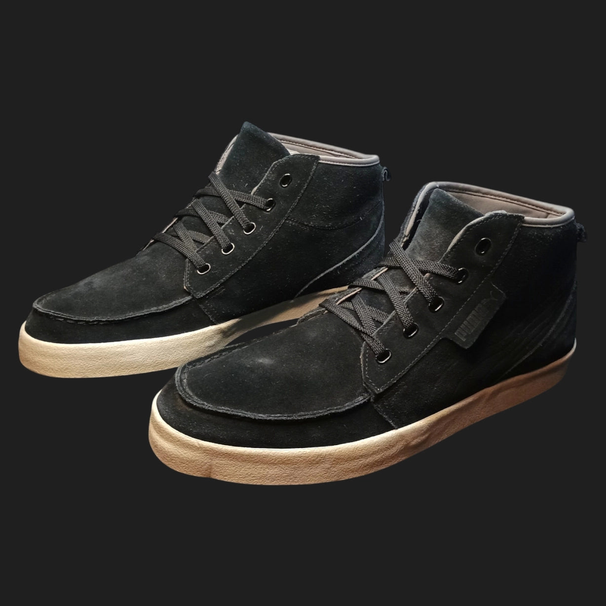 Puma Hawthorne XE Suede Black Steel Grey Men's Size 14 Casual Mid Shoes 352802-01